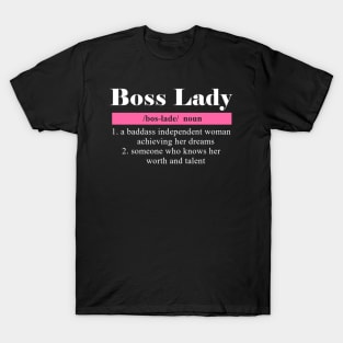 Boss Lady Meaning Dictionary Style T-Shirt